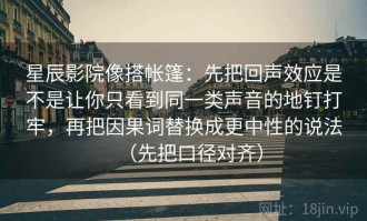 星辰影院像搭帐篷：先把回声效应是不是让你只看到同一类声音的地钉打牢，再把因果词替换成更中性的说法（先把口径对齐）